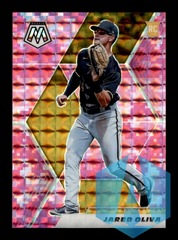 2021 Panini Mosaic Pink Camo Prizm #254 Jared Oliva Rookie RC Pirates
